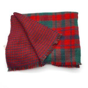 Charter Club Red Green Plaid Reversible Large Scarf, NWT